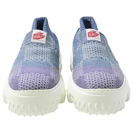 Louis Vuitton-Louis Vuitton LV Space Lander Slip On Sneakers in Blue Denim-Blue,Light blue