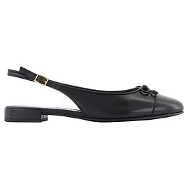 Cap Toe Slingbacks - Tory Burch - Leather - Black Black