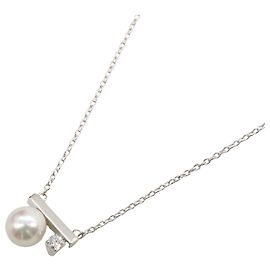 Collana di Perle Akoya Tasaki K18WG Oro Bianco Bianco