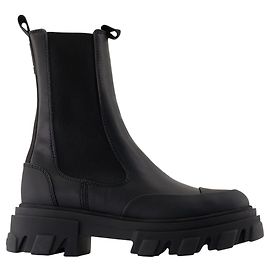 Botines Chelsea - Ganni - Cuero - Negro Negro