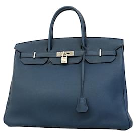 Hermès-Hermes Birkin 40 Togo Blue Plus Handbag-Other