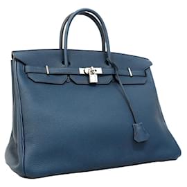 Hermès-Hermes Birkin 40 Togo Blue Plus Handbag-Other