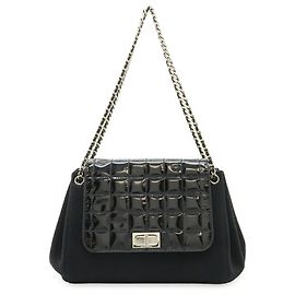 Borsa a Spalla Chanel 2.55 Chocobar Chain Nero