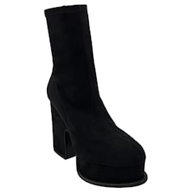 Pierre Hardy Black Suede Platform Boots Black