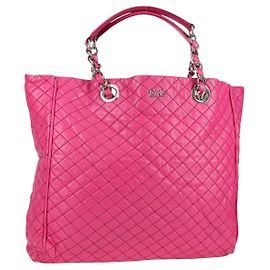 Dolce & Gabbana DOLCE&GABBANA Bolsa Tote de Corrente de Couro Rosa Prata Auth bs28546 Prata Rosa