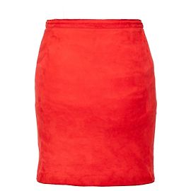 Valentino Mini Suede Skirt Red
