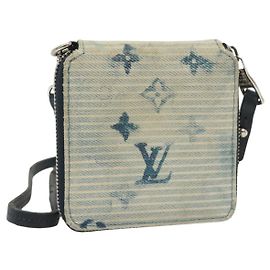 PORTFEUILLE COMPACT ZIPPY MONOGRAM AQUARELLE BLEU LOUIS VUITTON M80461 Auth bs28348 Bleu