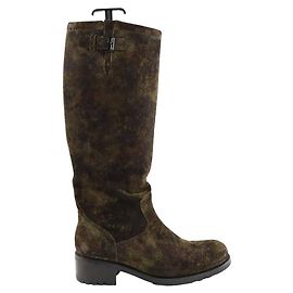 Free Lance Khaki leather boots Khaki
