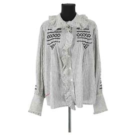 Laurence Bras Graue Baumwollbluse Grau