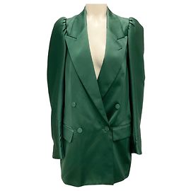 Oversize Seidenblazer in Smaragdgrün Blinky von Dries Van Noten Grün