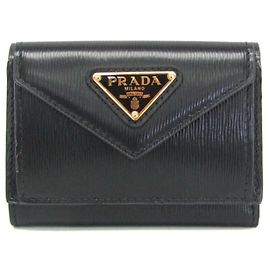 Prada VITELLO MOVE 1MH021 Women's Leather Wallet Black