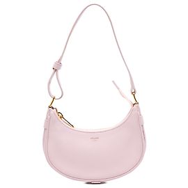 Céline Bolsa de Ombro Ava Mini em Couro de Bezerro Liso Rosa Celine Rosa