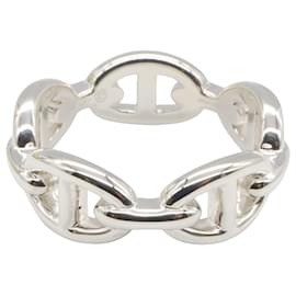 Hermès-Bague Chaine d'Ancre en Argent Sterling Hermès-Argenté