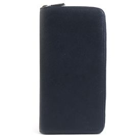 Portafoglio lungo in pelle blu navy Prada Blu navy