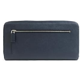 Prada-Prada Navy Leather Long Wallet-Navy blue