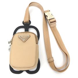 Beige Nylon Smartphone-Hülle und Halter von Prada Beige