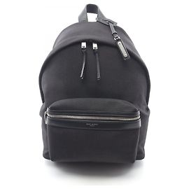 Yves Saint Laurent Saint Laurent Paris CITY MINI BACKPACK Canvas Leather Backpack Black