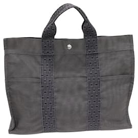 Hermès-Hermes Herline Canvas Tote Bag-Grey
