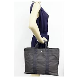 Hermès-Hermes Herline Canvas Tote Bag-Grey