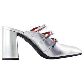 Autre Marque Fatale Sandals - Carel - Leather - Silver Silvery Metallic