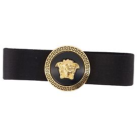 Pinces à cheveux Méduse - Versace - Soie - Noir/Or Noir