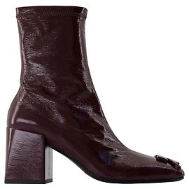 Botines Reeditados - Courreges - Cuero - Burdeos Roja Burdeos