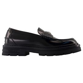 Slipper - Versace - Leder - Schwarz Schwarz