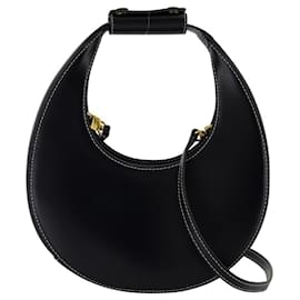 Mini Bolsa Lua - Staud - Couro - Preto Preto