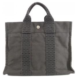 Hermès-Hermes Herline Canvas Bag-Black