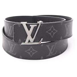 Louis Vuitton-Louis Vuitton LV Initiales 35MM PVC Coated Canvas Belt-Black