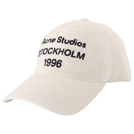 Boné - Acne Studios - Algodão - Branco Branco