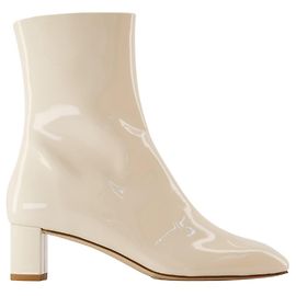 Botas Ankle Millie - Aeyde - Couro - Branco Branco