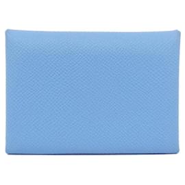 Hermès-Hermes Calvi Duo Epsom Coin Case-Blue