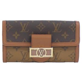 Cartera Larga Sarah Dauphine Monogram de Louis Vuitton Castaño