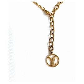 Louis Vuitton-Louis Vuitton Collier Essential V Necklace-Golden,Metallic