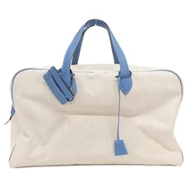 Hermès-Hermes Victoria Toilache Clemence Travel Bag-Blue