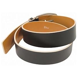 Christian Dior-Dior Leather Belt-Black