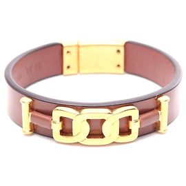 Pulseira de couro KATE Tod's banhada a ouro Marrom
