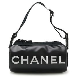 Borsa a Spalla in Nylon e Gomma Chanel Nero