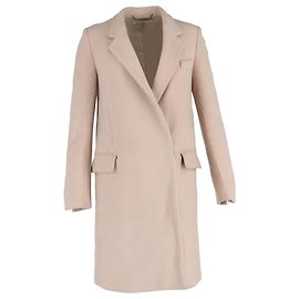 Stella Mc Cartney  Stella Mccartney Hidden-Buttoned Coat in Pale Pink Wool Pink
