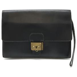 Hermès-Hermes Box Calf Pochette Jet Clutch Bag-Black
