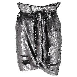 Iro Mini Skirt in Silver Sequins Silvery Metallic