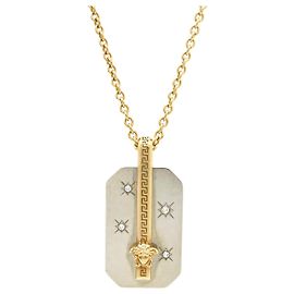 Collana Medusa in metallo con strass Versace D'oro Metallico