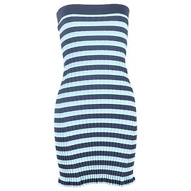 Robe Mini Sans Manches Rayée Altuzarra en Viscose Bleue Bleu