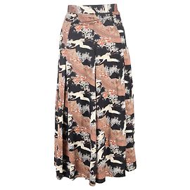 Marc by Marc Jacobs Co Printed Midi Skirt in Multicolor Silk Multiple colors