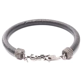 Bracelet OPIUM en cuir et acier inoxydable Yves Saint Laurent Noir