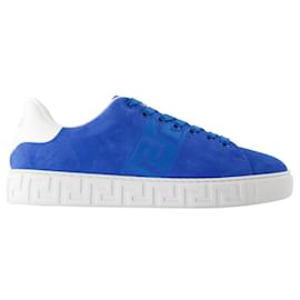 Baskets - Versace - Daim - Bleu Bleu