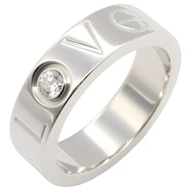Cartier-Cartier Love Ring Au750 White Gold Diamond Ring Size 9-Silvery,Metallic
