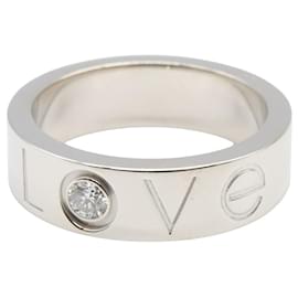 Cartier-Cartier Love Ring Au750 White Gold Diamond Ring Size 9-Silvery,Metallic