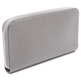 Burberry-Burberry Emboss Logo Leather Long Wallet-Grey